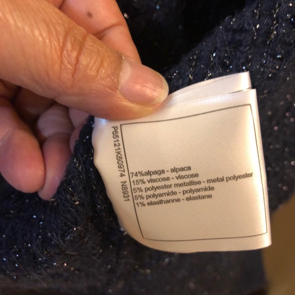 CHANEL cárdigan a rare a gem size 36 in navy blue with silver and black threads - Picture 7 of 9